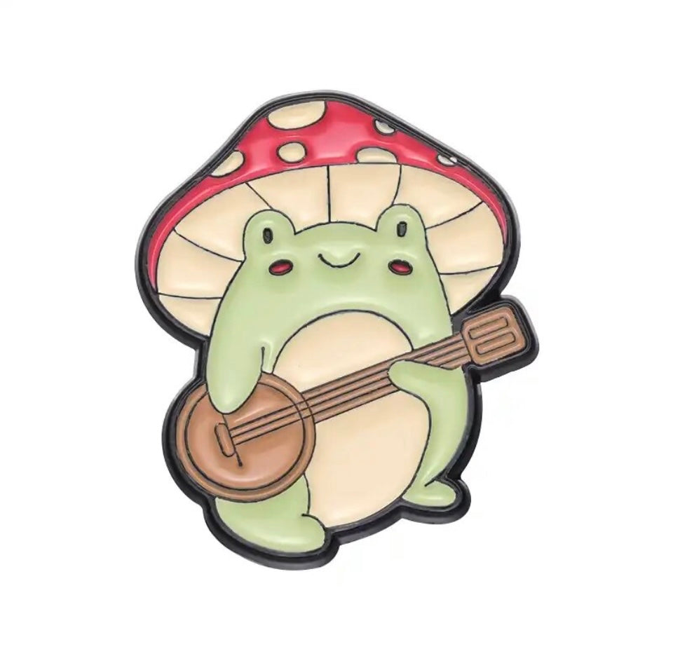 Guitar Playing Frog Pin