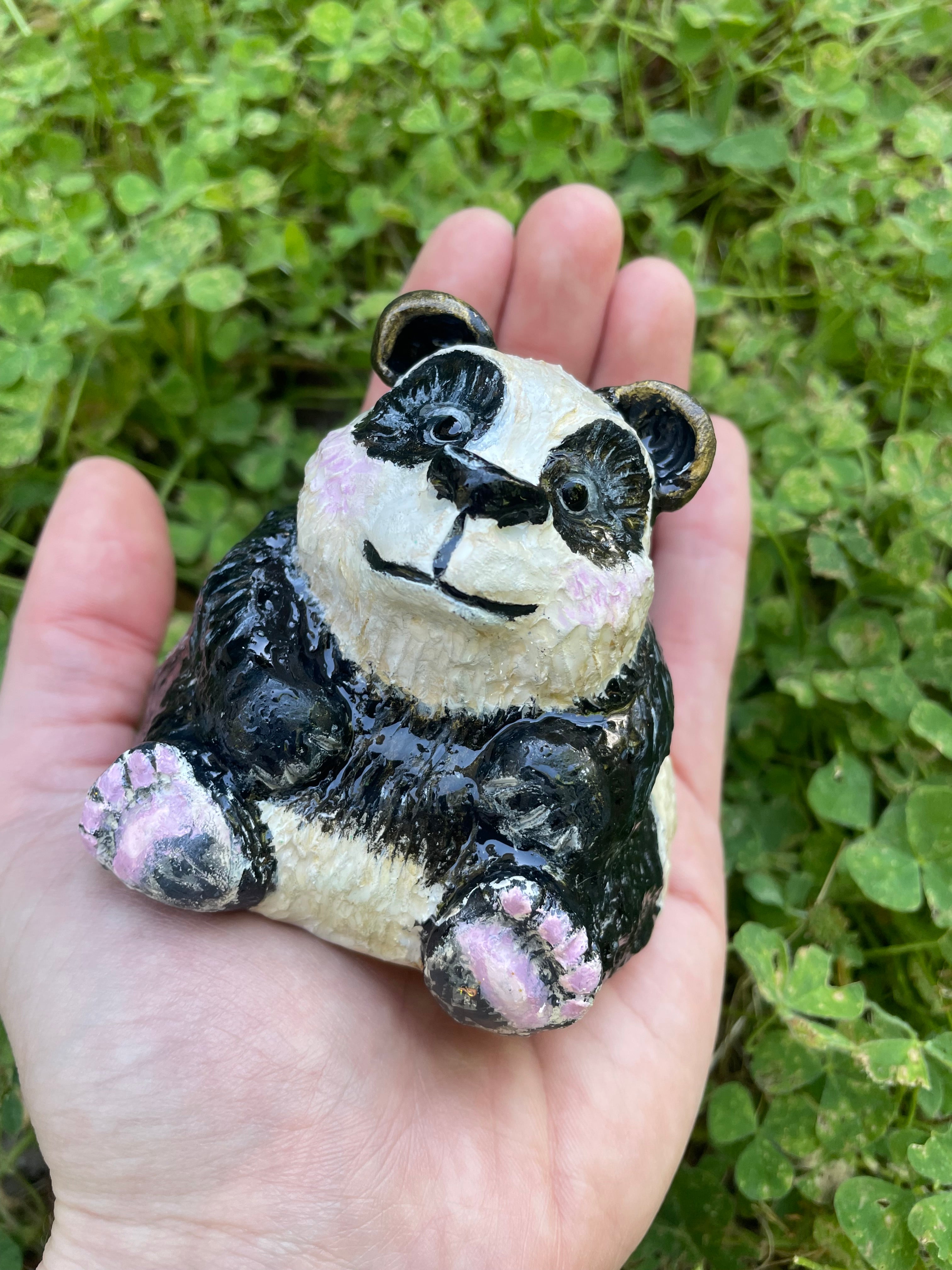 Panda Hand Sculpted Decor