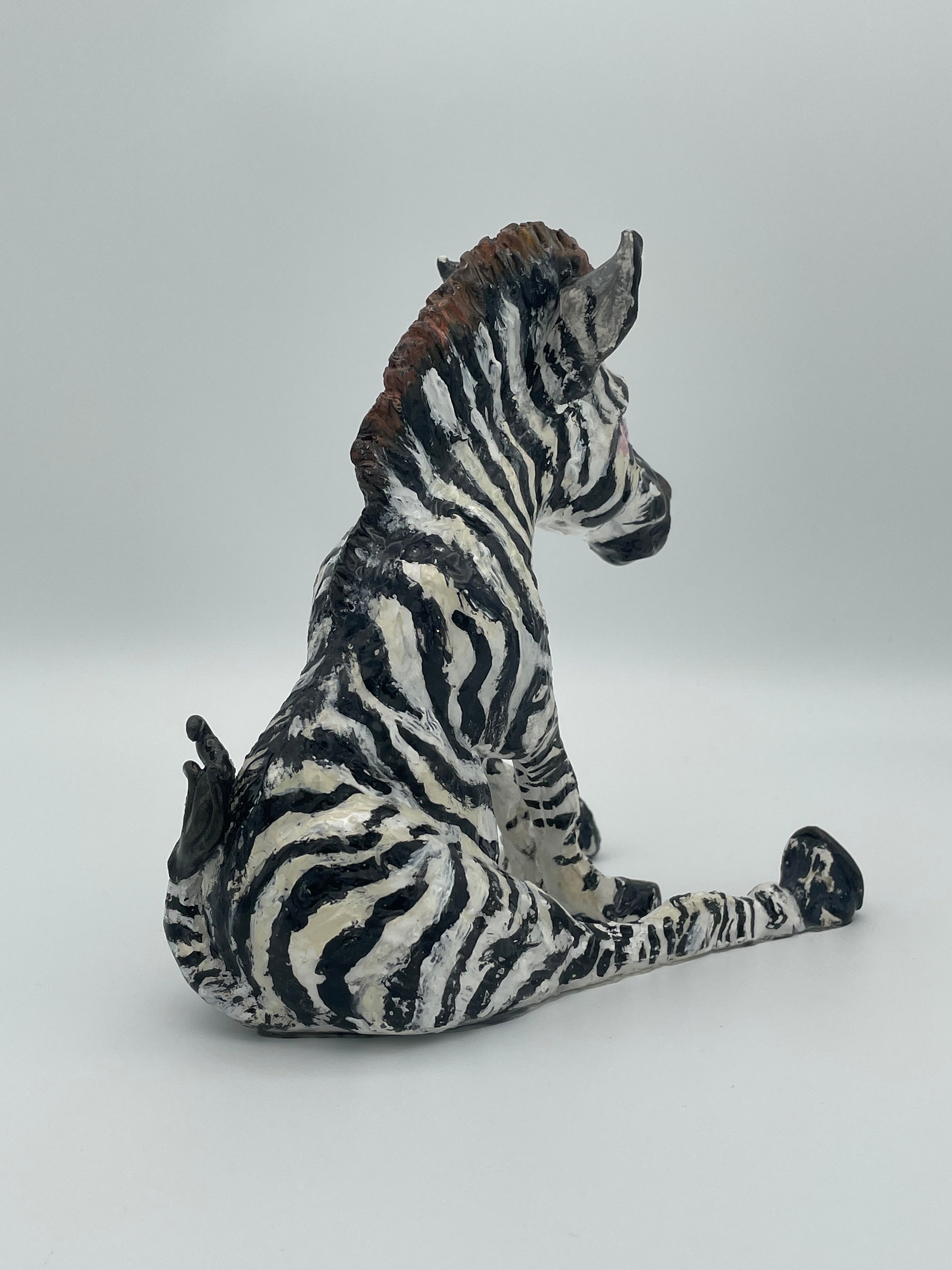 Zebra Hand Sculpted Decor