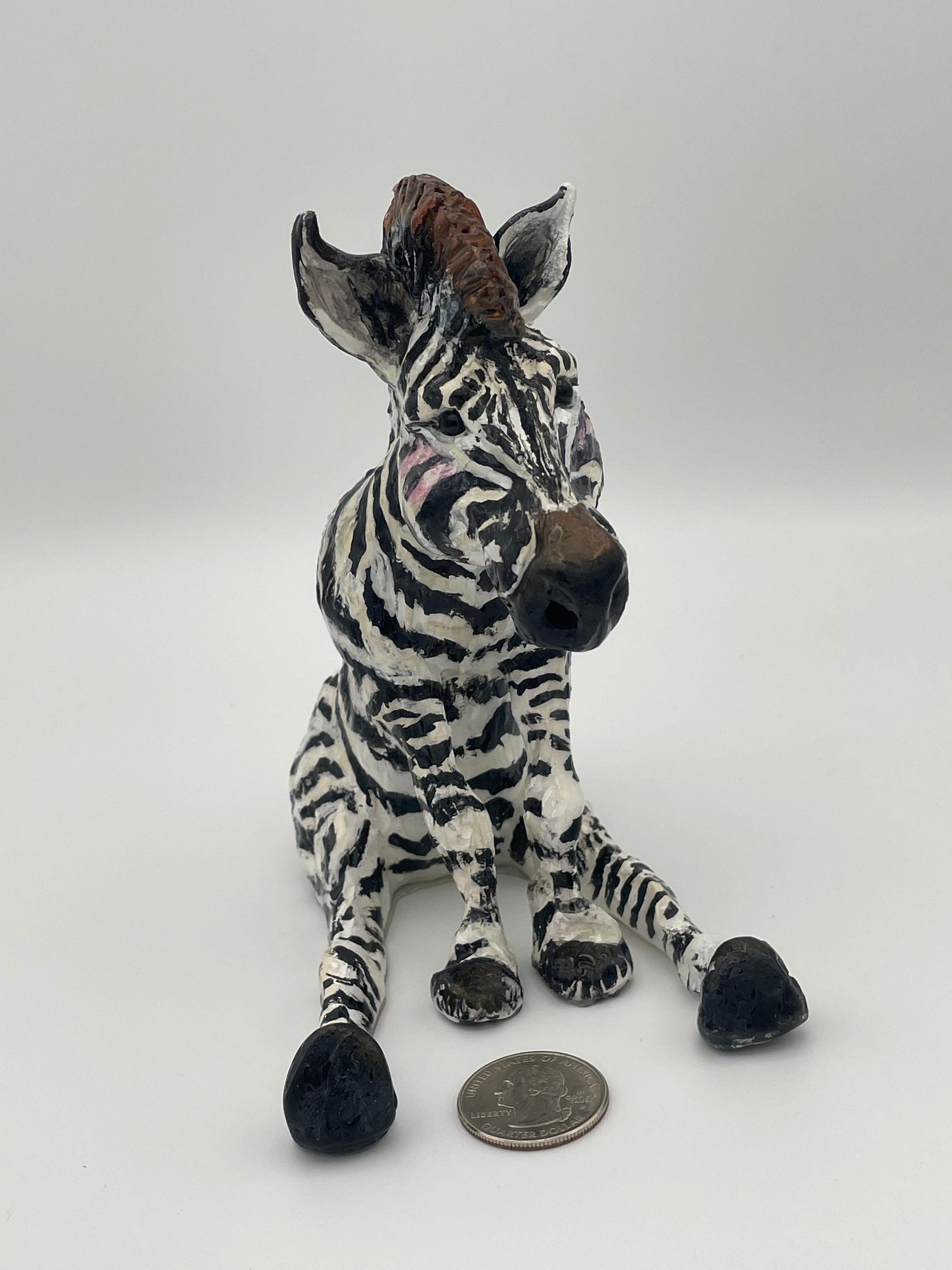 Zebra Hand Sculpted Decor