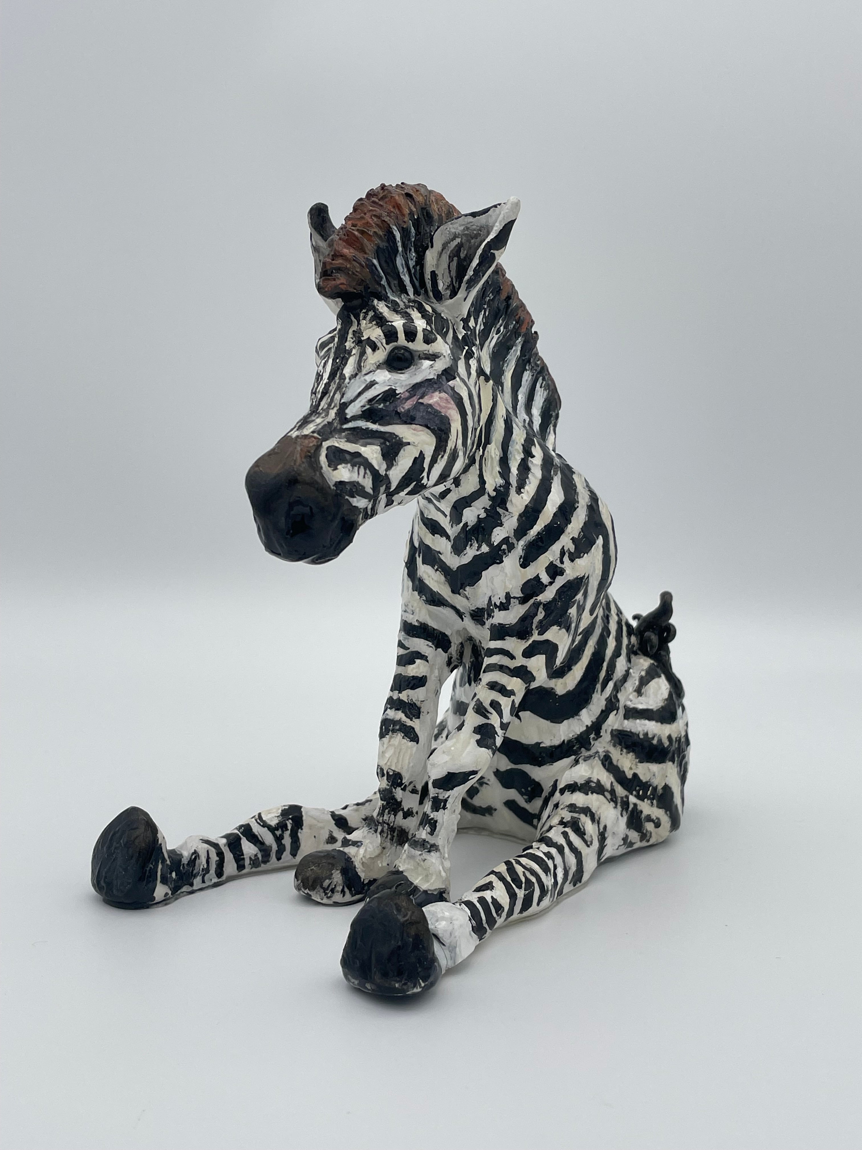 Zebra Hand Sculpted Decor