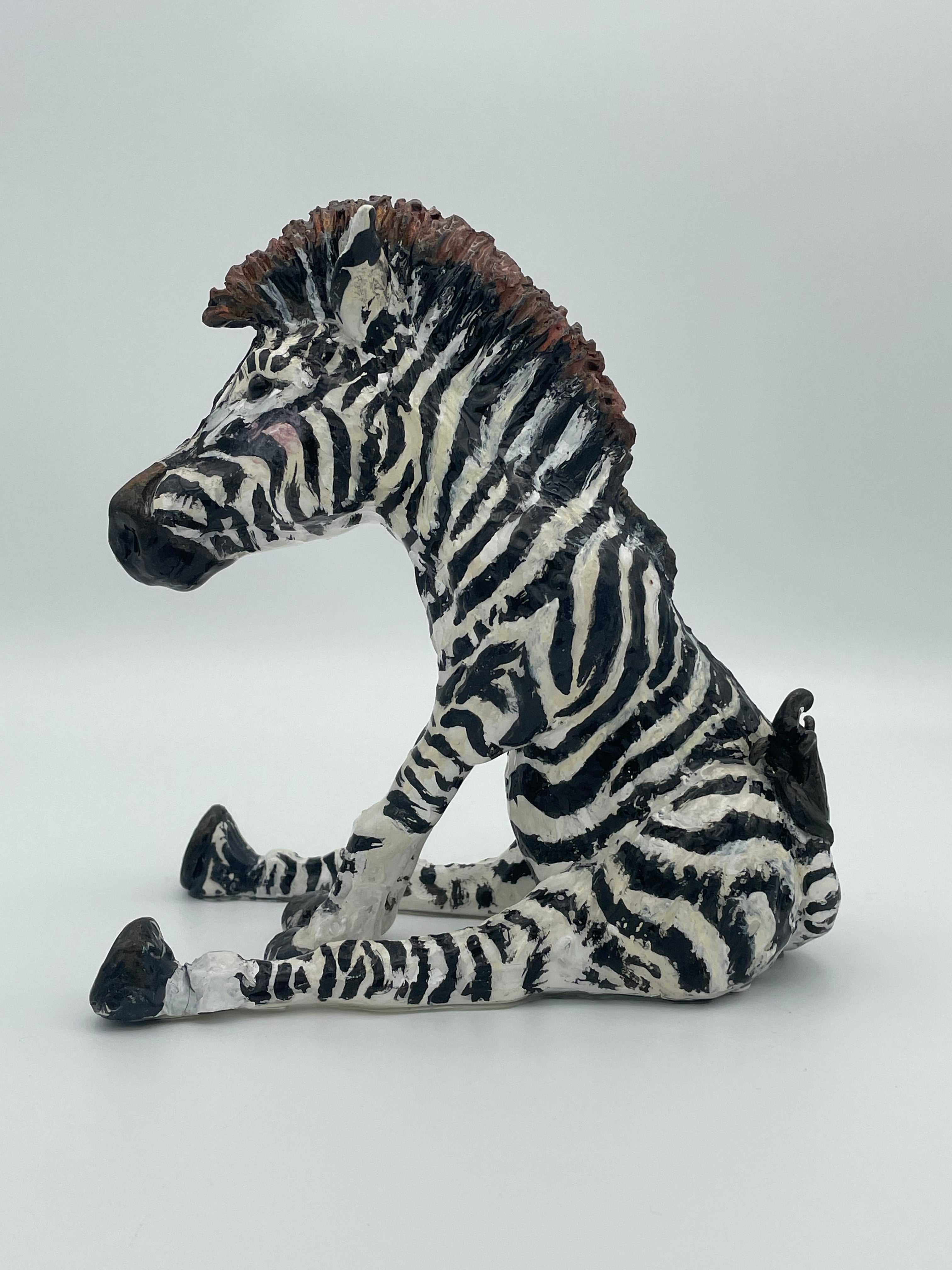 Zebra Hand Sculpted Decor