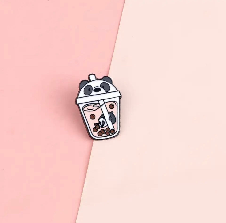 Boba Tea Panda Pin