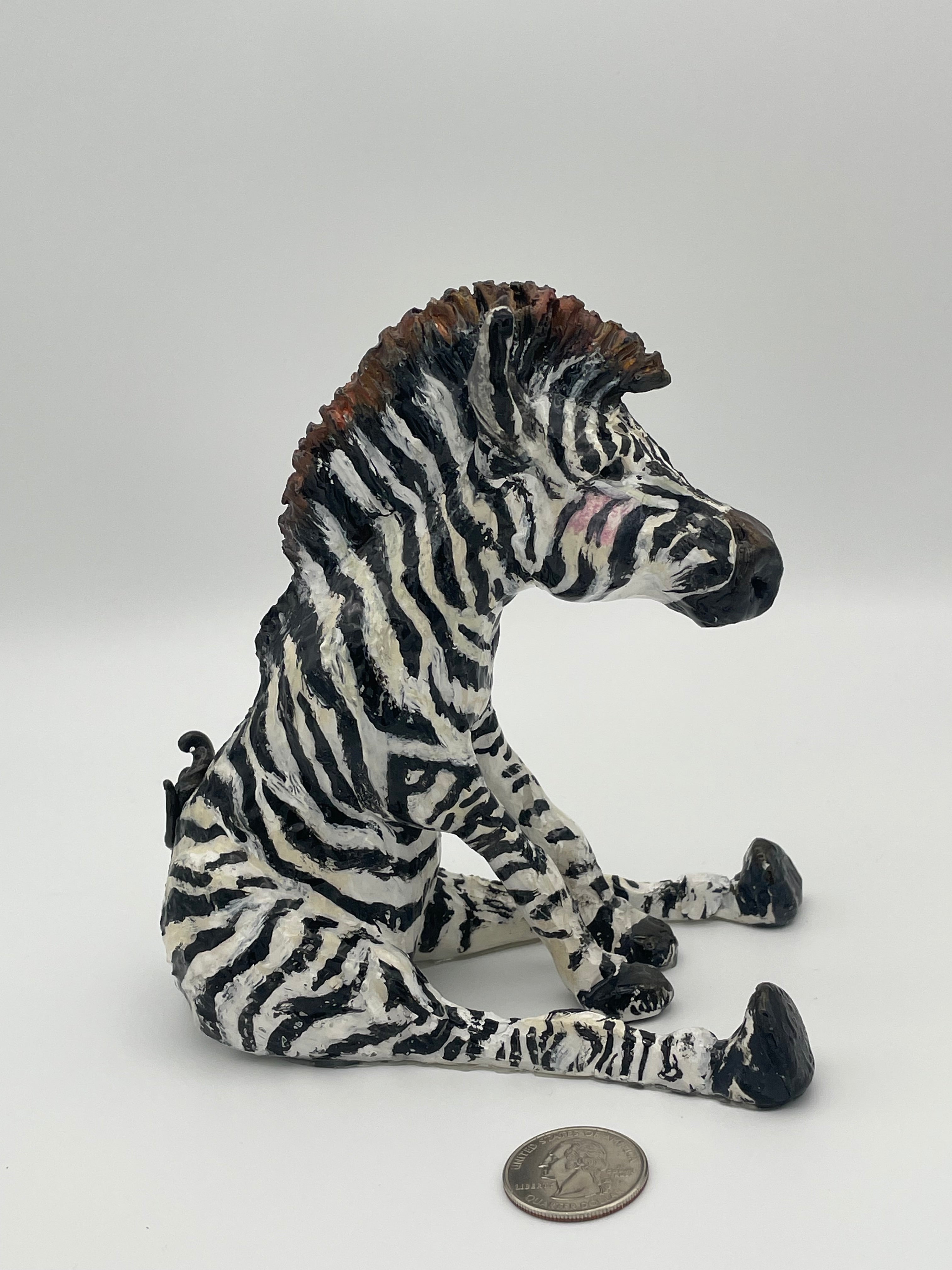 Zebra Hand Sculpted Decor