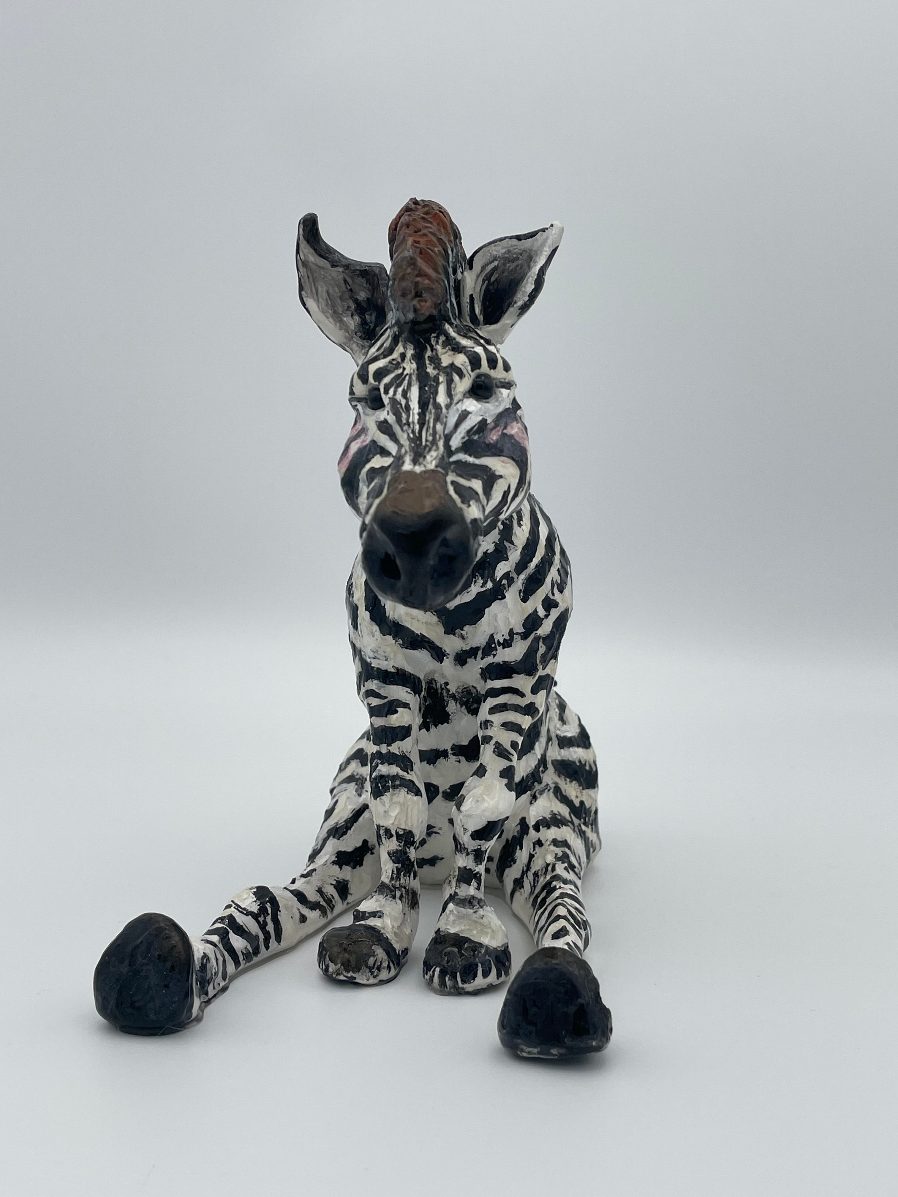 Zebra Hand Sculpted Decor