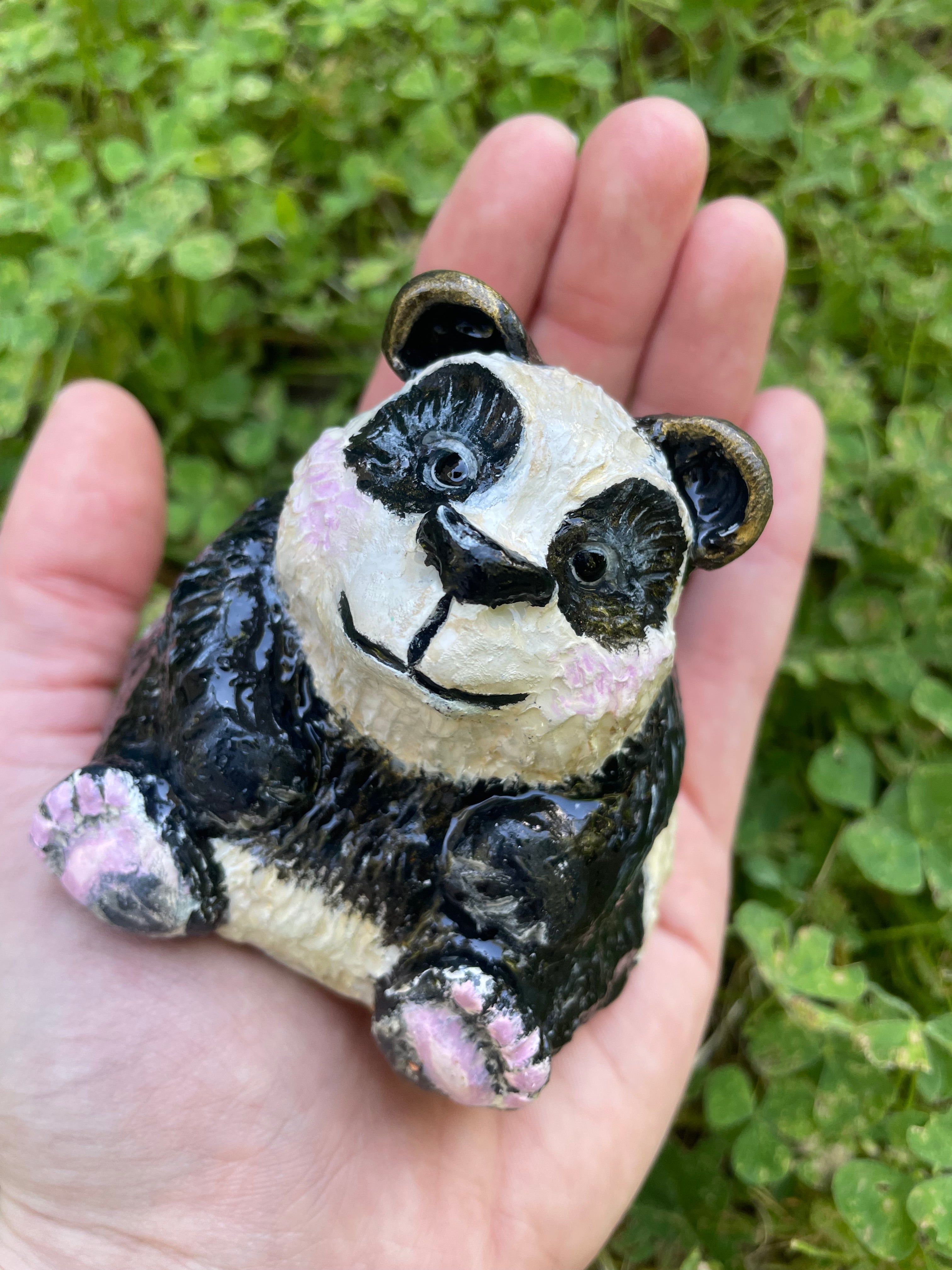 Panda Hand Sculpted Decor