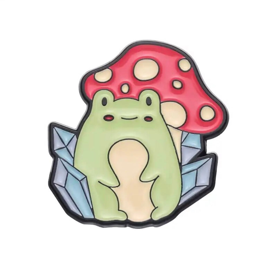 Frog & Crystals Pin