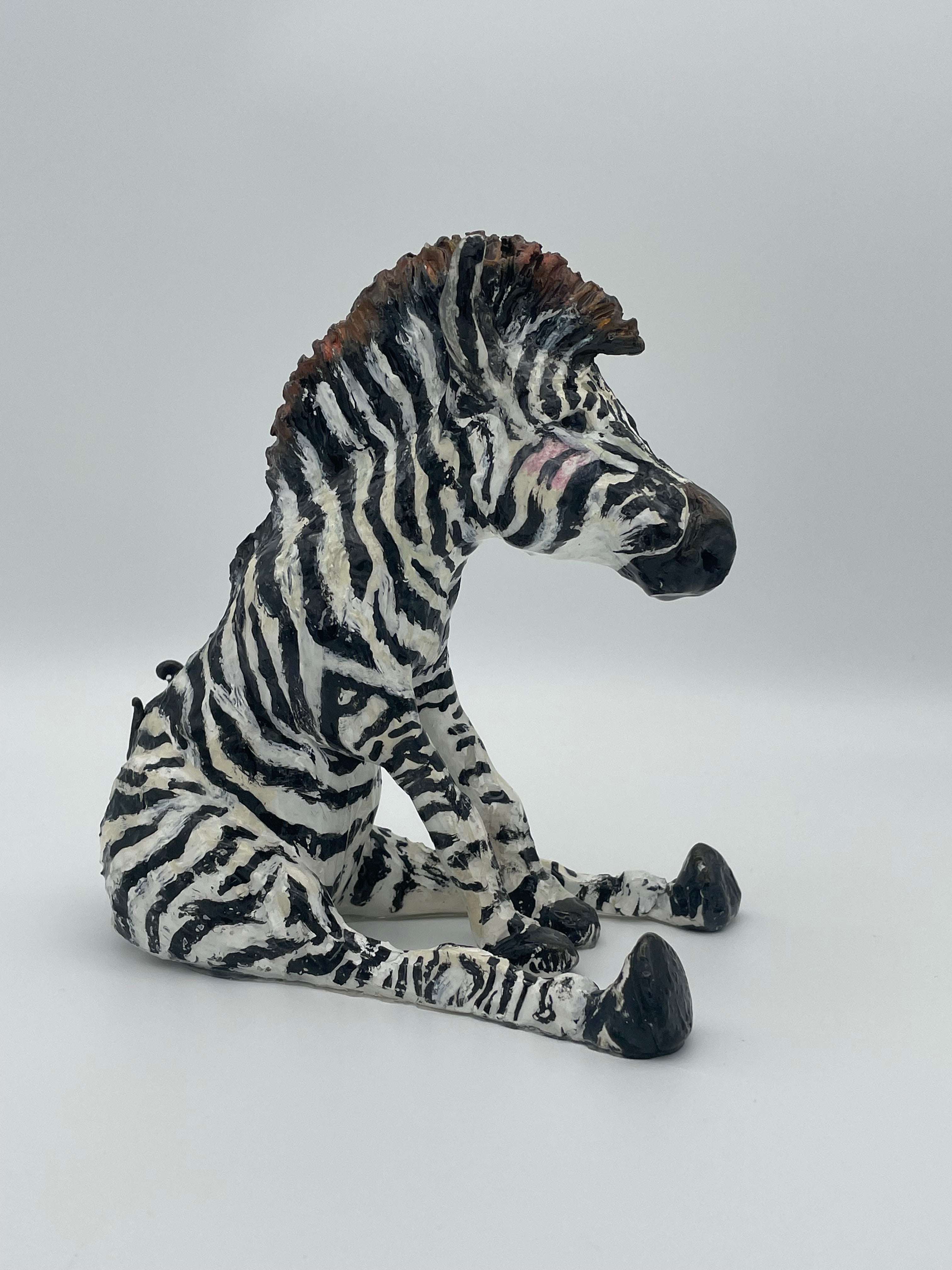 Zebra Hand Sculpted Decor