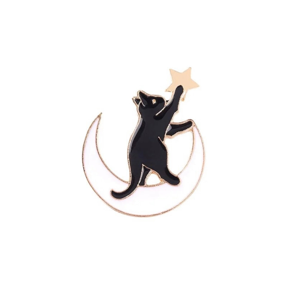 Reach for the Stars Cat Pin