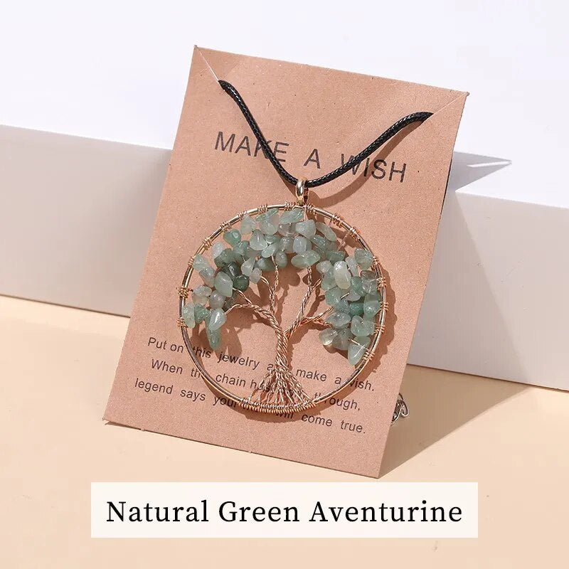 Tree of Life Gemstone Necklace