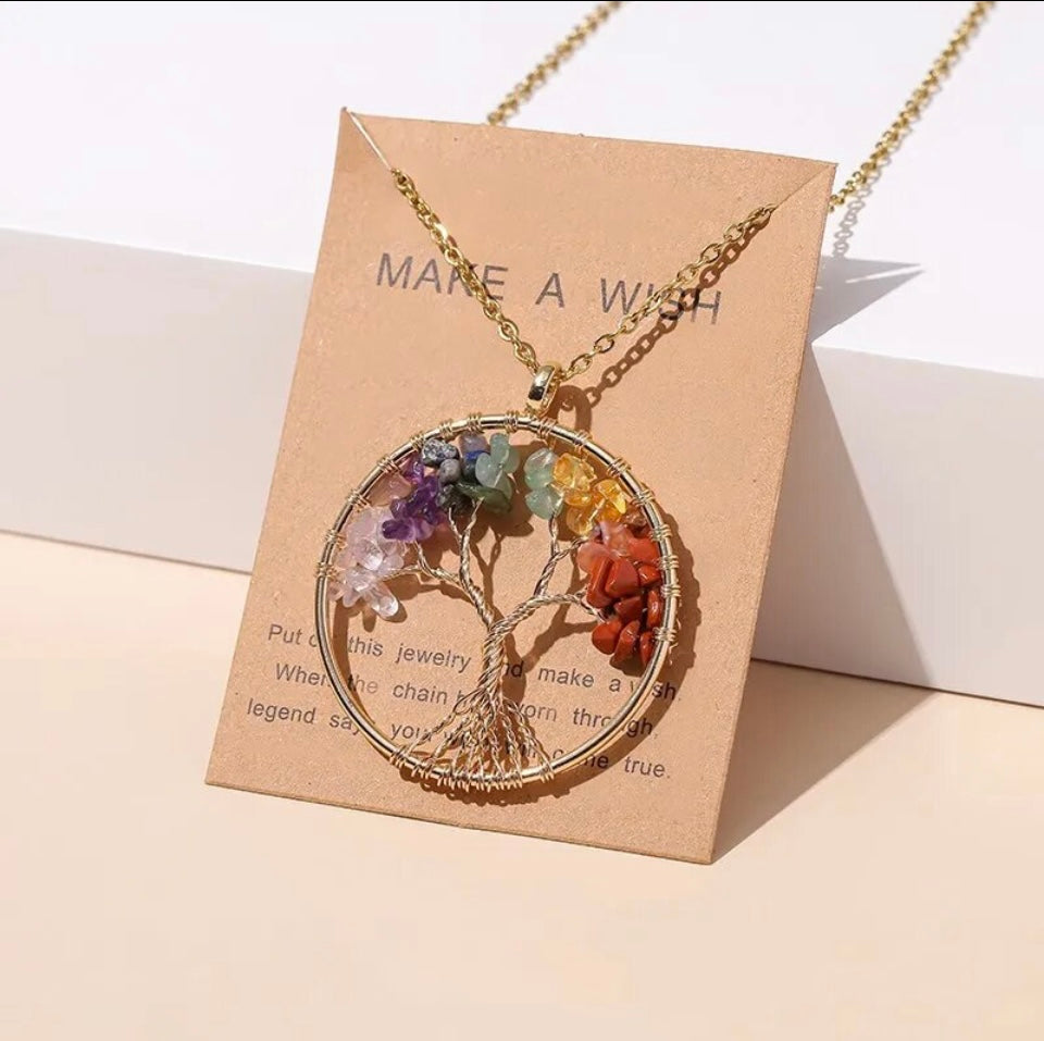 Tree of Life Gemstone Necklace