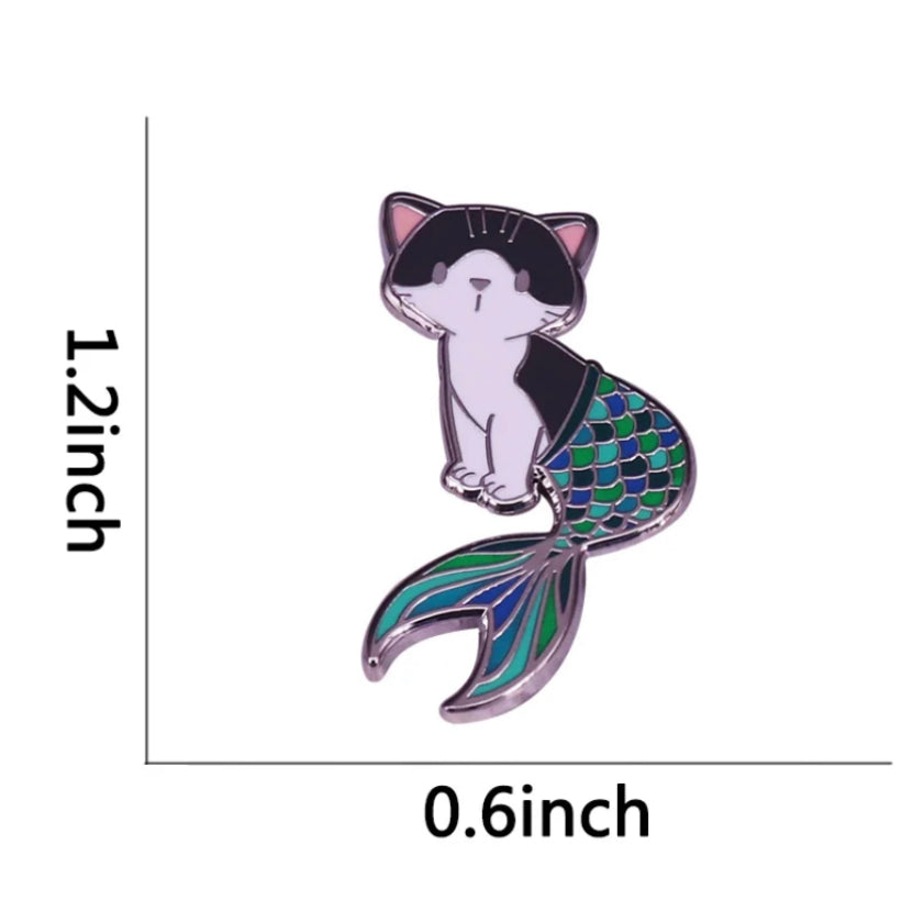 Beautiful Purrmaid Cat Pin