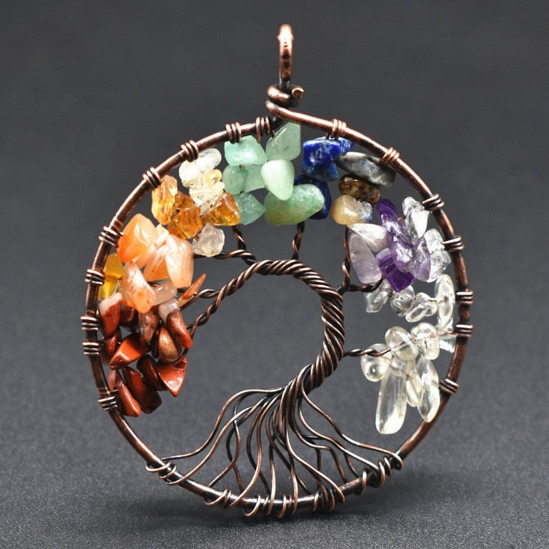 Tree of Life Gemstone Necklace