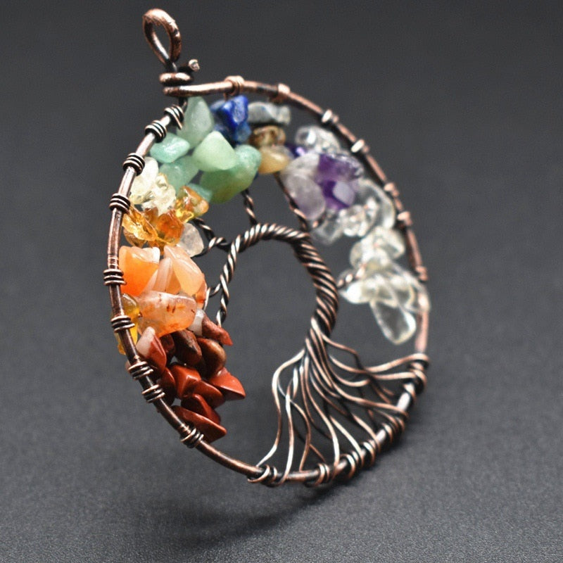 Tree of Life Gemstone Necklace